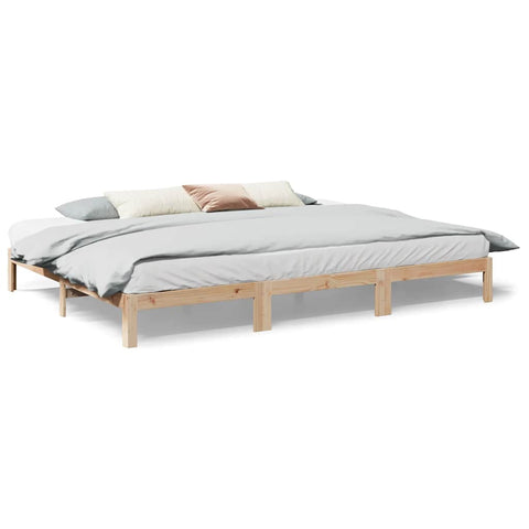 vidaXL Family Bed Frame No Mattress 240x200 cm Solid Wood Pine