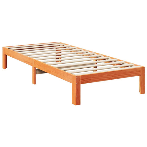 vidaXL Family Bed Frame No Mattress Wax Brown 240x200 cm Solid Wood Pine