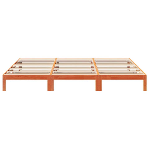 vidaXL Family Bed Frame No Mattress Wax Brown 240x200 cm Solid Wood Pine