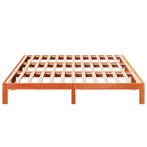 vidaXL Family Bed Frame No Mattress Wax Brown 240x200 cm Solid Wood Pine