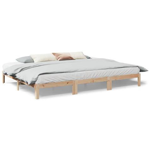vidaXL Family Bed Frame No Mattress 270x200 cm Solid Wood Pine