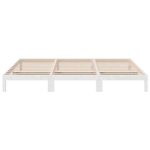 vidaXL Family Bed Frame No Mattress White 270x200 cm Solid Wood Pine