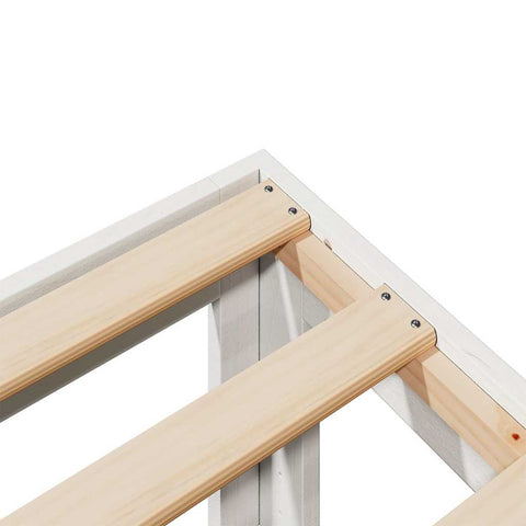 vidaXL Family Bed Frame No Mattress White 270x200 cm Solid Wood Pine