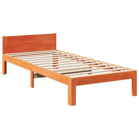 vidaXL Family Bed Frame No Mattress Wax Brown 240x200 cm Solid Wood Pine