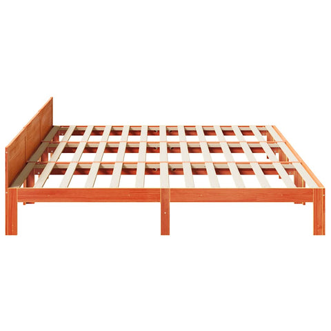 vidaXL Family Bed Frame No Mattress Wax Brown 240x200 cm Solid Wood Pine
