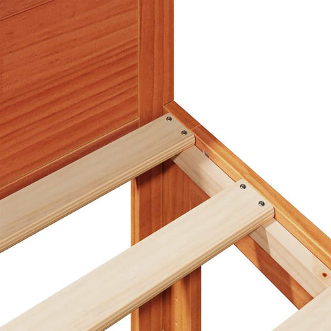 vidaXL Family Bed Frame No Mattress Wax Brown 240x200 cm Solid Wood Pine