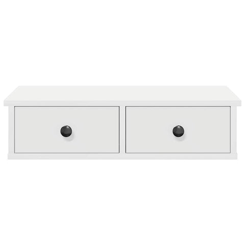 vidaXL Wall Shelf with Drawers White 60x25x15 cm Engineered Wood