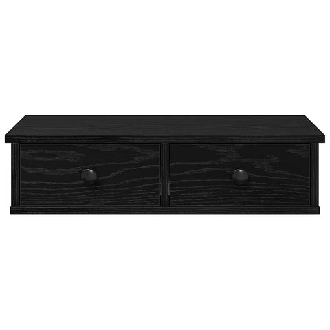 vidaXL Wall Shelf with Drawers Black 60x25x15 cm Engineered Wood