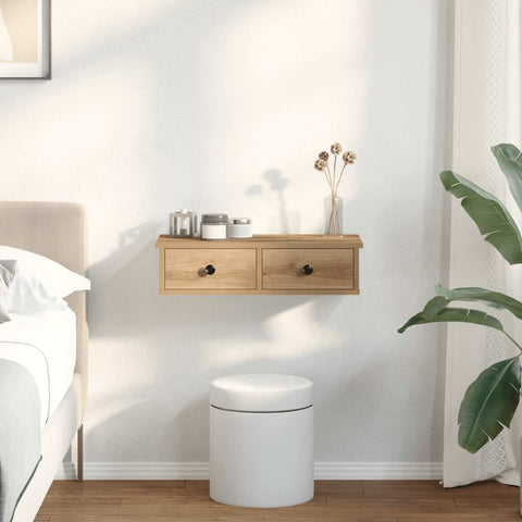 vidaXL Wall Shelf with Drawers Artisian Oak 60x25x15 cm Engineered Wood