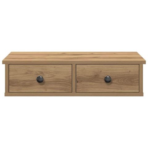 vidaXL Wall Shelf with Drawers Artisian Oak 60x25x15 cm Engineered Wood