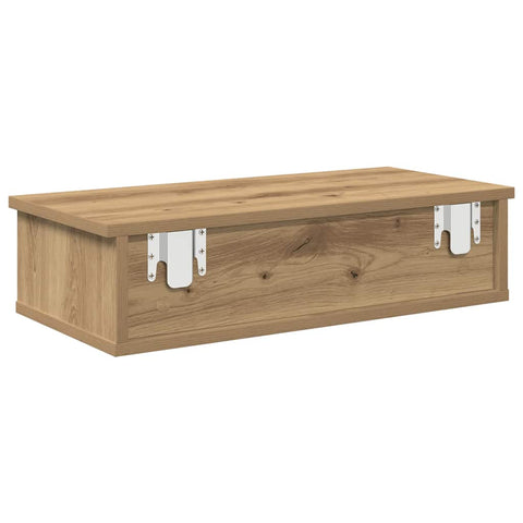 vidaXL Wall Shelf with Drawers Artisian Oak 60x25x15 cm Engineered Wood