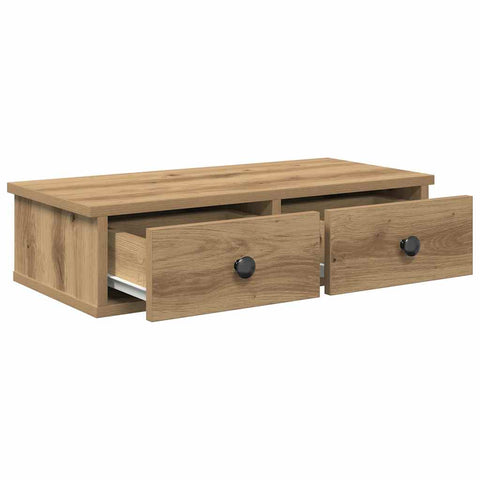 vidaXL Wall Shelf with Drawers Artisian Oak 60x25x15 cm Engineered Wood