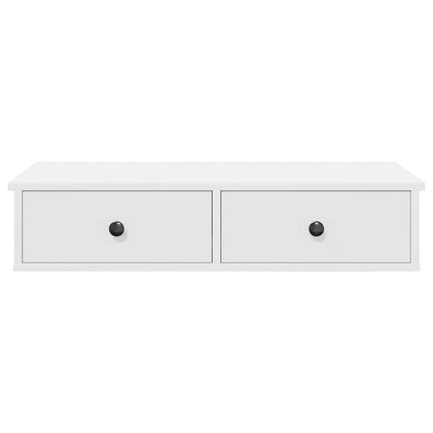 vidaXL Wall Shelf with Drawers White 80x31x17 cm Engineered Wood