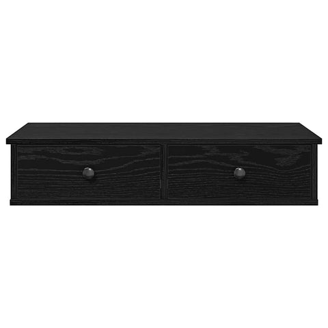 vidaXL Wall Shelf with Drawers Black 80x31x17 cm Engineered Wood