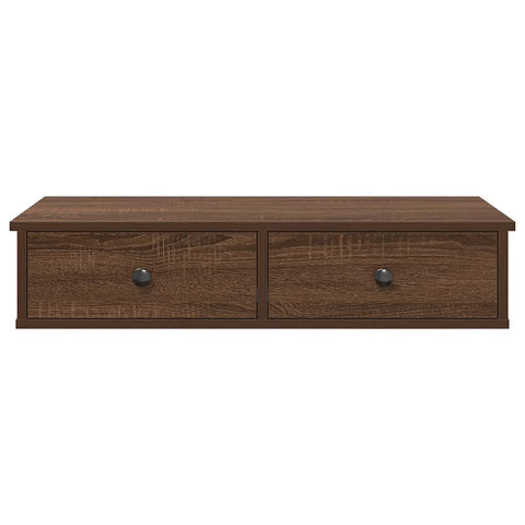 vidaXL Wall Shelf with Drawers Brown Oak 80x31x17 cm Engineered Wood