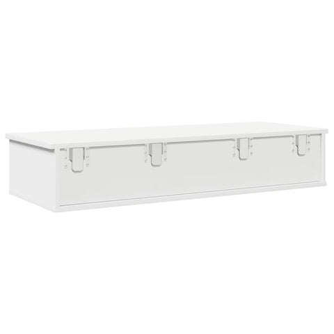 vidaXL Wall Shelf with Drawers White 100x37.5x19 cm Engineered Wood