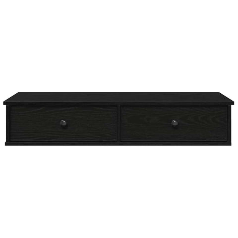 vidaXL Wall Shelf with Drawers Black 100x37.5x19 cm Engineered Wood