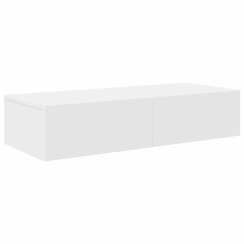 vidaXL Wall Shelf with Drawers White 80x33x17 cm Engineered Wood