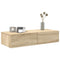 vidaXL Wall Shelf with Drawers Sonoma Oak 80x33x17 cm Engineered Wood