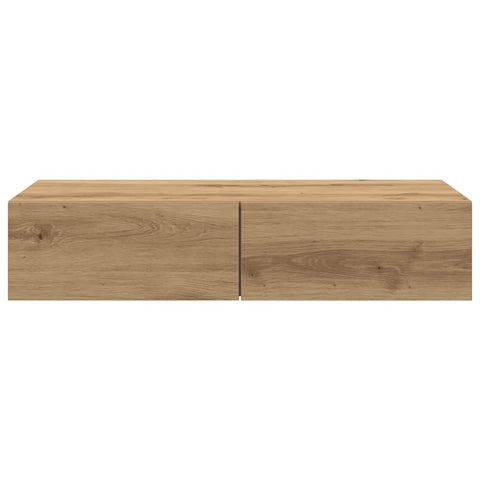 vidaXL Wall Shelf with Drawers Artisian Oak 80x33x17 cm Engineered Wood