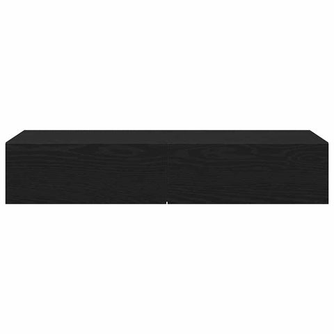 vidaXL Wall Shelf with Drawers Black 100x36x19 cm Engineered Wood