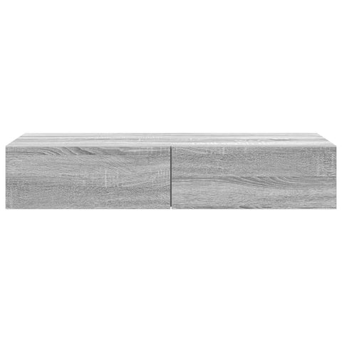 vidaXL Wall Shelf with Drawers Grey Sonoma 100x36x19 cm Engineered Wood