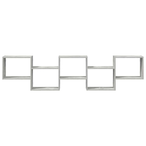 vidaXL Wall Cube Shelf 5 Compartments Concrete Grey Engineered Wood