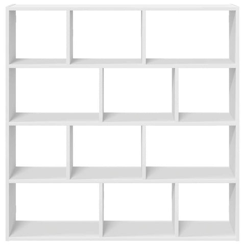 vidaXL Wall Cube Shelf 12 Compartments White Engineered Wood