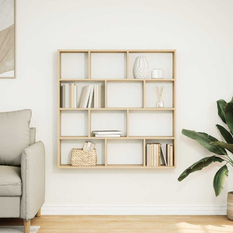 vidaXL Wall Cube Shelf 12 Compartments Sonoma Oak Engineered Wood