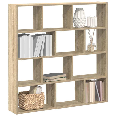 vidaXL Wall Cube Shelf 12 Compartments Sonoma Oak Engineered Wood