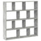 vidaXL Wall Cube Shelf 12 Compartments Concrete Grey Engineered Wood
