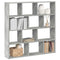 vidaXL Wall Cube Shelf 12 Compartments Concrete Grey Engineered Wood