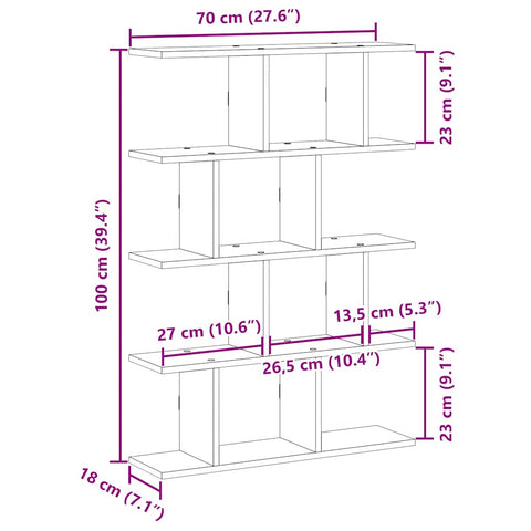 vidaXL Wall Cube Shelf 12 Compartments Sonoma Oak Engineered Wood
