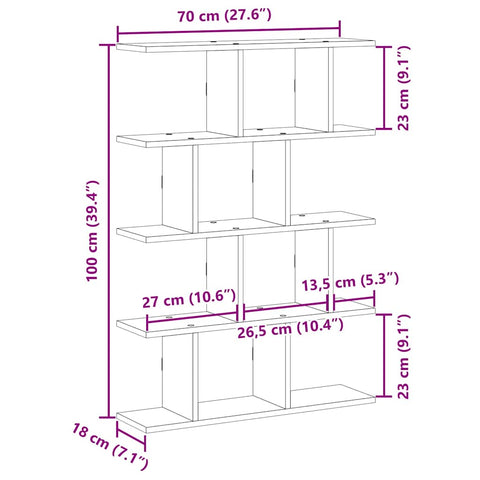 vidaXL Wall Cube Shelf 12 Compartments Concrete Grey Engineered Wood