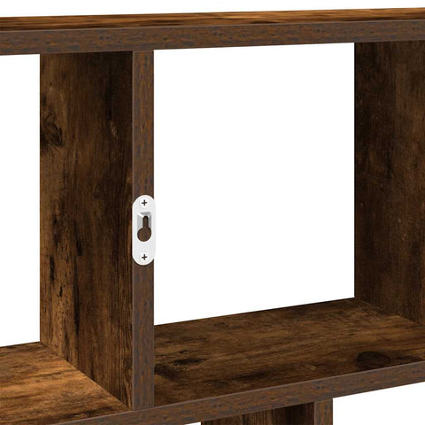 vidaXL Wall Cube Shelf 12 Compartments Smoked Oak Engineered Wood