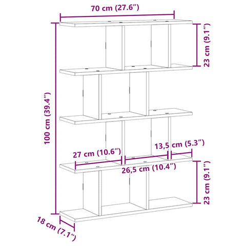 vidaXL Wall Cube Shelf 12 Compartments Artisian Oak Engineered Wood