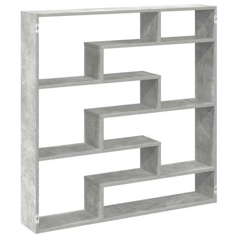 vidaXL Wall Cube Shelf 7 Compartments Concrete Grey Engineered Wood