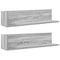 vidaXL Wall Shelves 2 pcs Grey Sonoma 75x16.5x16.5 cm Engineered Wood