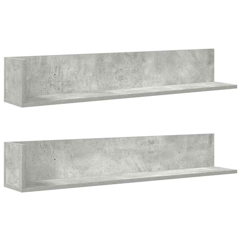 vidaXL Wall Shelves 2 pcs Concrete Grey 100x16.5x16.5 cm Engineered Wood