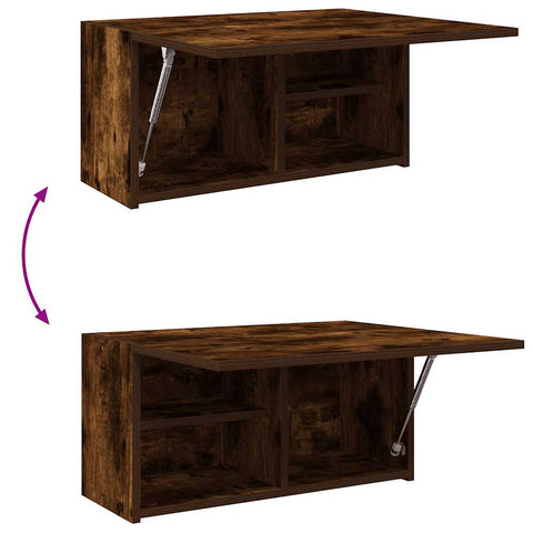 vidaXL Bathroom Wall Cabinet Smoked Oak 60x25x30 cm Engineered Wood