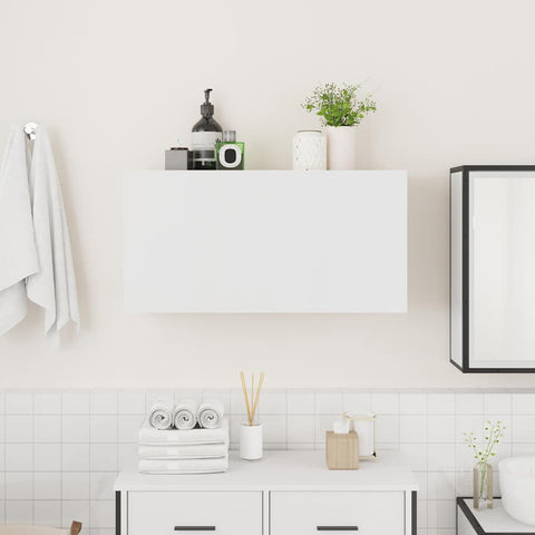 vidaXL Bathroom Wall Cabinet White 80x25x40 cm Engineered Wood