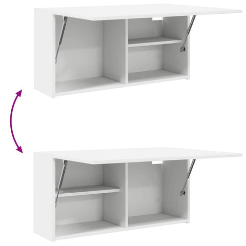 vidaXL Bathroom Wall Cabinet White 80x25x40 cm Engineered Wood