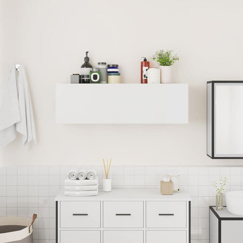 vidaXL Bathroom Wall Cabinet White 100x25x30 cm Engineered Wood