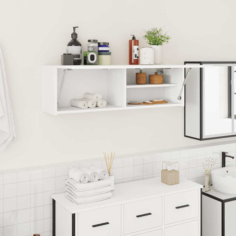 vidaXL Bathroom Wall Cabinet White 100x25x30 cm Engineered Wood