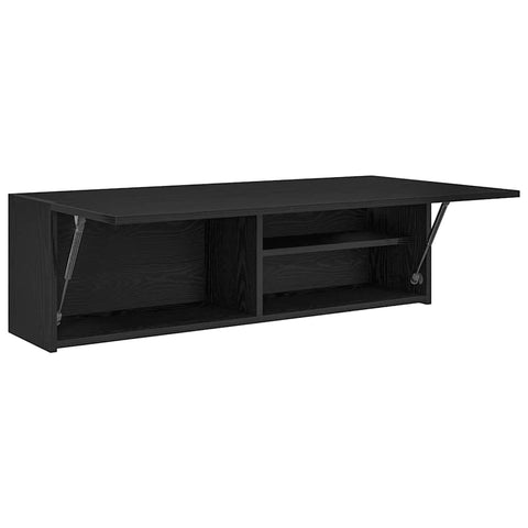 vidaXL Bathroom Wall Cabinet Black 100x25x30 cm Engineered Wood