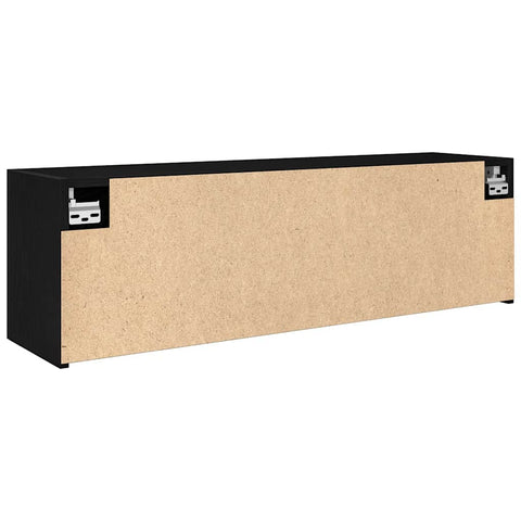 vidaXL Bathroom Wall Cabinet Black 100x25x30 cm Engineered Wood