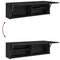 vidaXL Bathroom Wall Cabinet Black 100x25x30 cm Engineered Wood