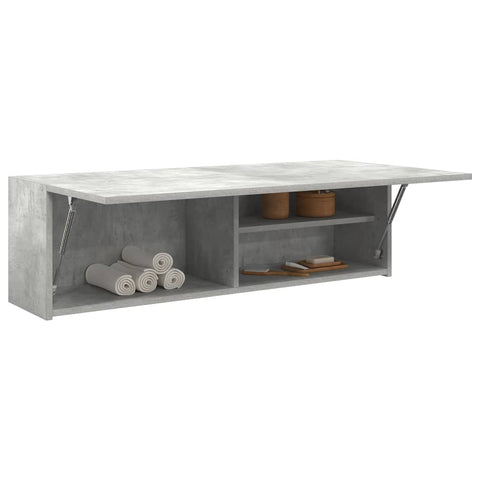 vidaXL Bathroom Wall Cabinet Concrete Grey 100x25x30 cm Engineered Wood