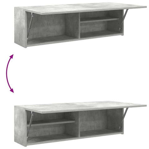 vidaXL Bathroom Wall Cabinet Concrete Grey 100x25x30 cm Engineered Wood