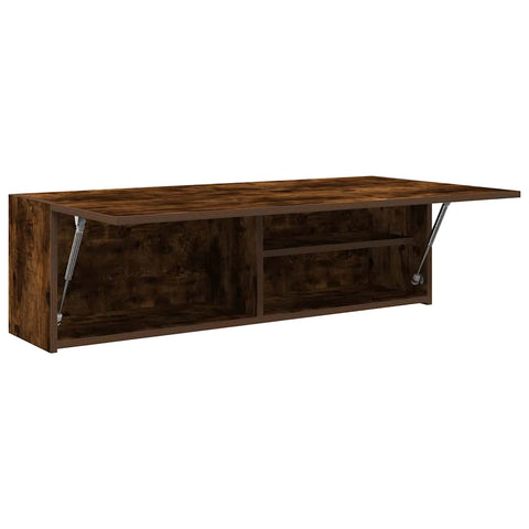 vidaXL Bathroom Wall Cabinet Smoked Oak 100x25x30 cm Engineered Wood